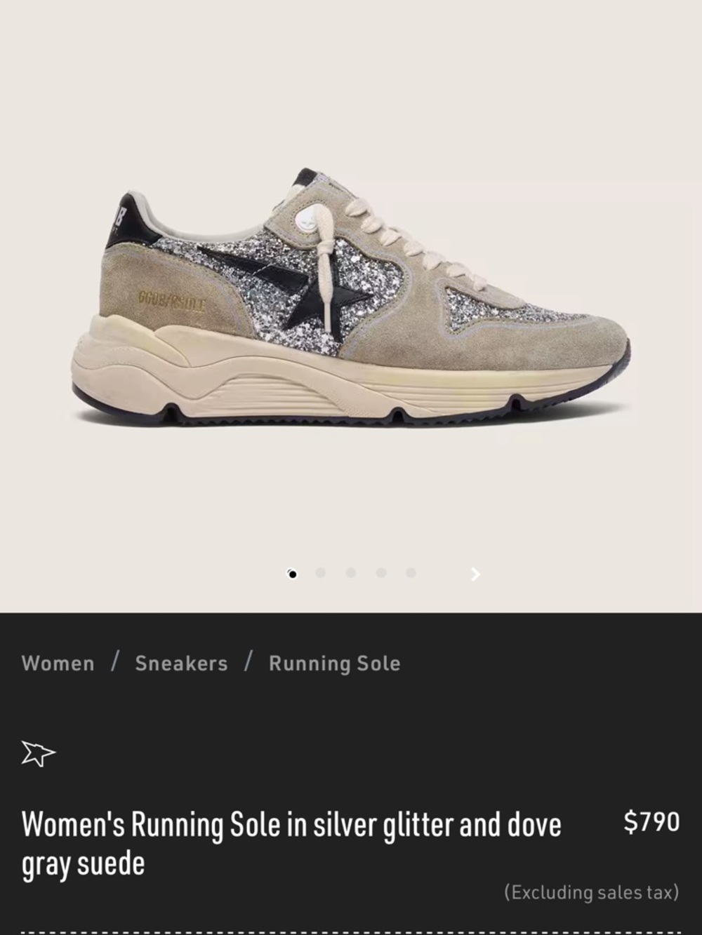 Golden Goose running soles with silver sparkles and dove grey - Picture 2 of 12